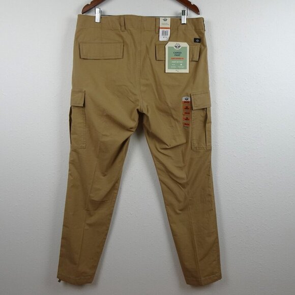 Dockers Slim Fit Cargo Pants Men's Size 38x34 Brown Tapered Performance Wicking - Picture 4 of 9
